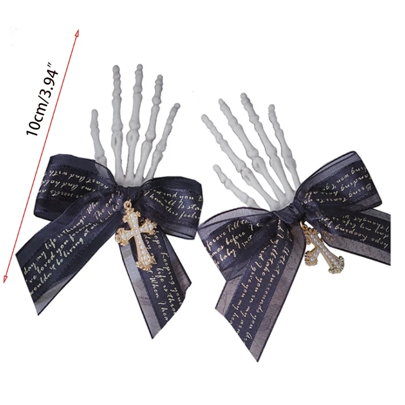 

Gothic Duckbill Hair Clip Skeleton Claws Hair Barrette Halloween Trendy Ponytail Decor Non-Slip Cosplay Hair Side Clips