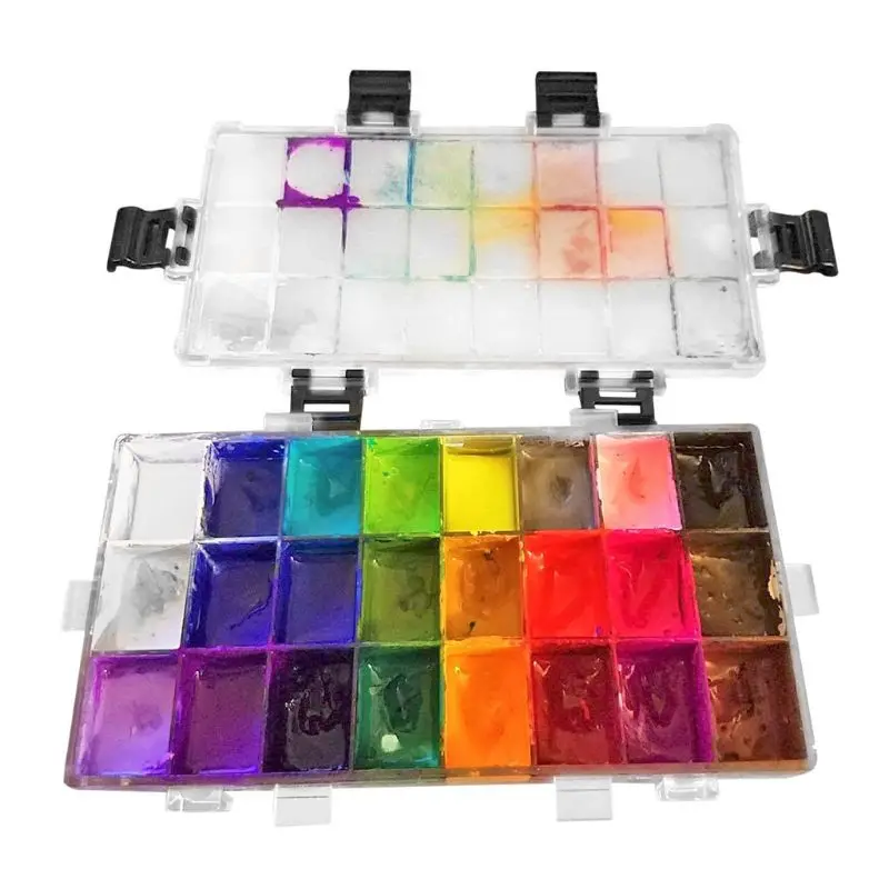 24/36 Grids Watercolor Moisturizing Painting Palette Leakproof Paint Palette Storage Box Stationery Drawing Supplies enlarge