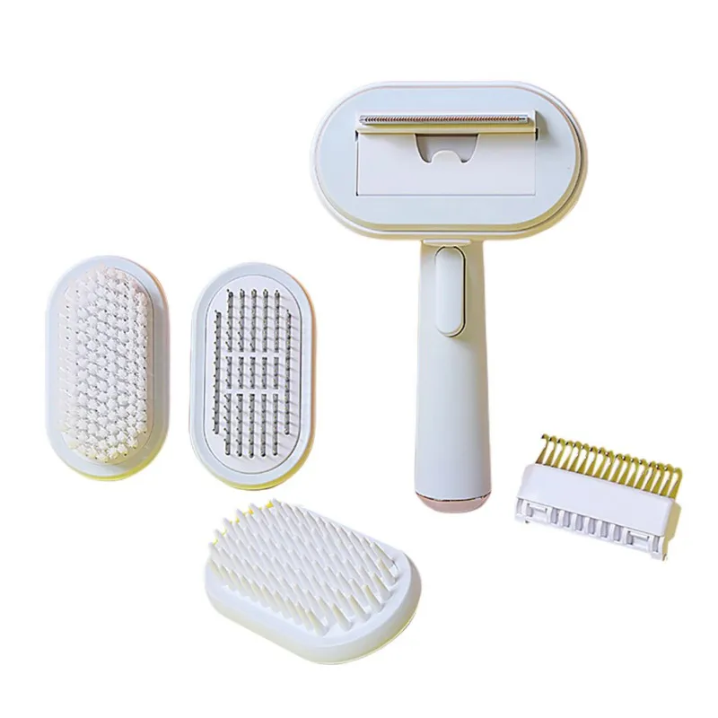 

Pet Cat Dog Opens Hairpin Self-cleaning Cleaning Massage Hair Comb Grooming Brush Stainless Steel Cats Combs