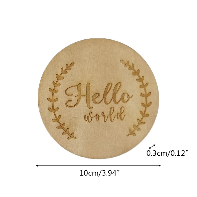 Tarjetas conmemorativas de nacimiento de madera para reci&eacute;n nacido, 2 uds., A2UB-5