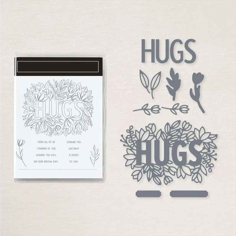 

Clear Stamps And Cutting Dies Hug From All Of Us Thinking Of You For DIY Scrapbook Photo Album Craft Card 2021New