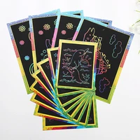 10pcslot child kids magic scratch art doodle pad painting cards toys early educational learning drawing toys scratch paper zll
