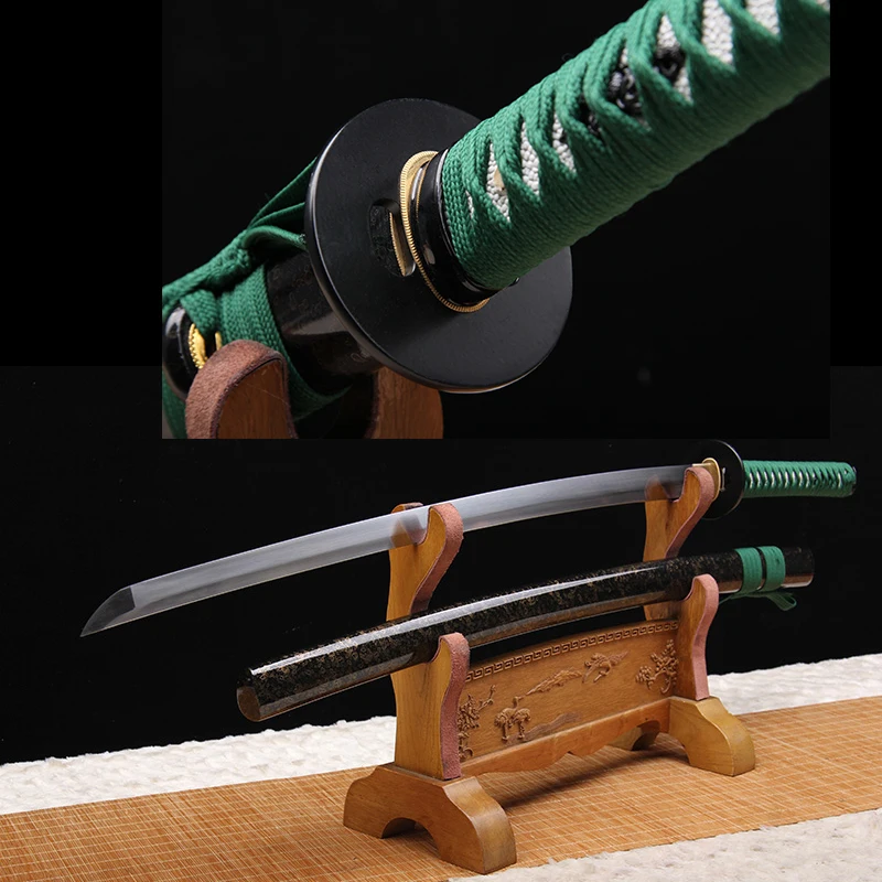 

Full tang Katanas japanese swords Handmade T10 Steel Razor Sharp Blade Wood Scabbard Iron Tsuba Oil Quenched Blade