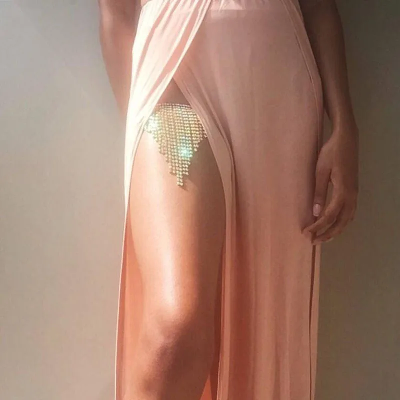 

Женская Цепочка с кристаллами, роскошные разноцветные Украшения для ног, для ночного клуба, свадьбы, Длинная кисточка из горного хрусталя