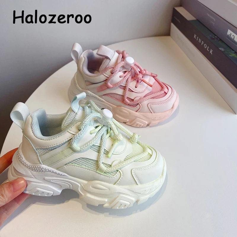 

2022 Spring New Kids Sport Sneakers Baby Boys Green Shoes Children Slip On Casual Sneakers Girls Brand Chunky Sneakers Trainers