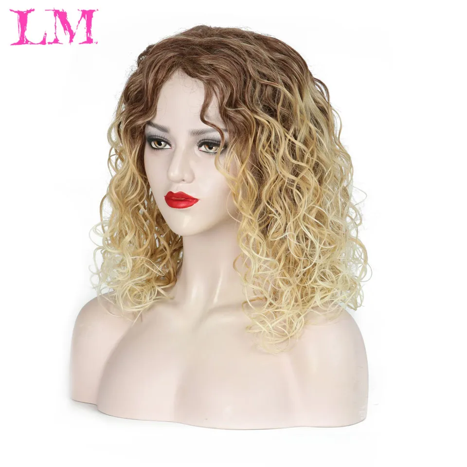 

LM Synthetic Lace Front Wig Deep Wave Synthetic Lace Wigs Blonde Pink 12Color Available 30Inch Hair Wigs For Women Cosplay