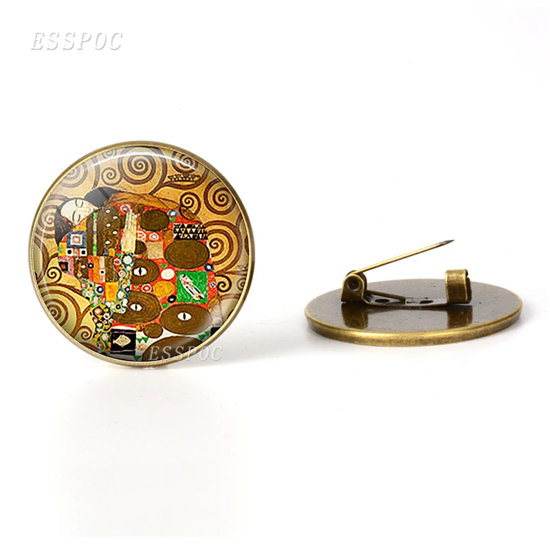 Бронзовая брошь в стиле ретро для матери и ребенка стеклянная купольная