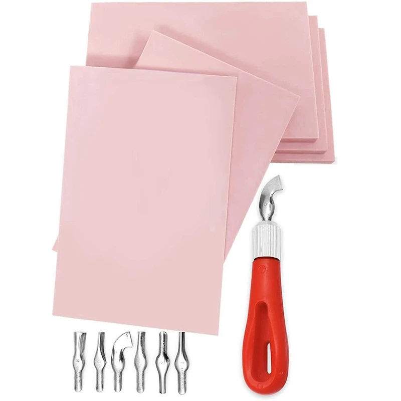 Набор для изготовления этикетки из резиновых блоков с режущими инструментами