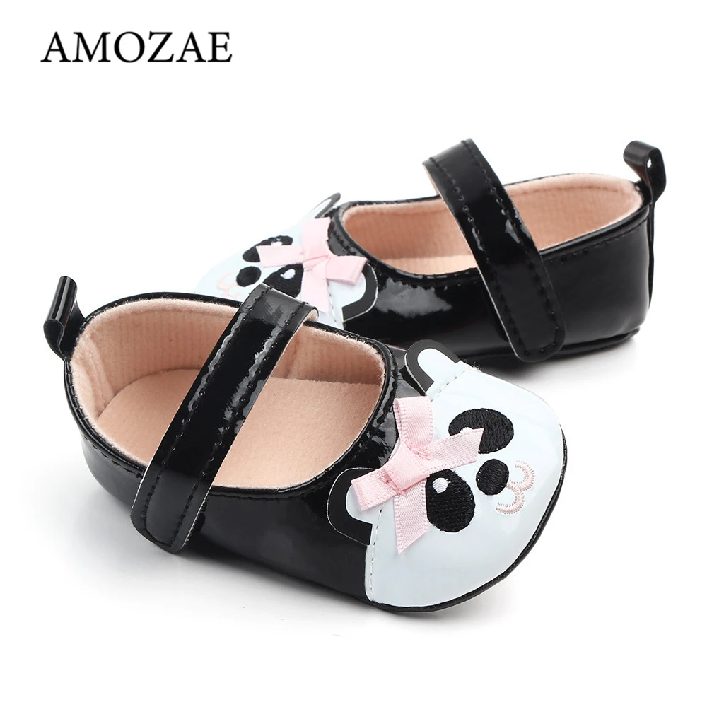 Обувь для маленьких девочек; Милая панда; Искусственная кожа; Обувь для принцессы для новорожденных; Детская обувь; 2022 Весенняя детская обув...
