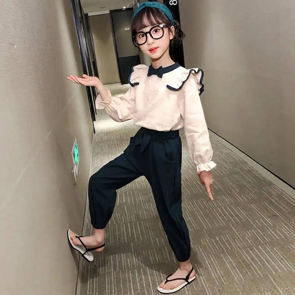 

Fashion Spring Autumn Girls Clothes 2PCS Kids Sets For 3-12 Yrs Toddler Kids Girls Outfits Long Sleeve Tops+Pants Clothes Set