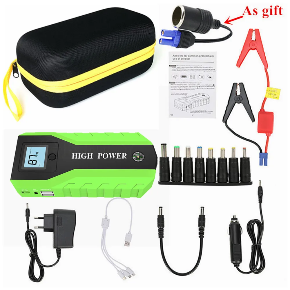 GKFLY автомобильный стартер скачка 12В 1000A Портативный пусковое устройство Мощность банк бензин дизельный автомобиль Зарядное устройство для автомобиля Батарея пусковое устройство
