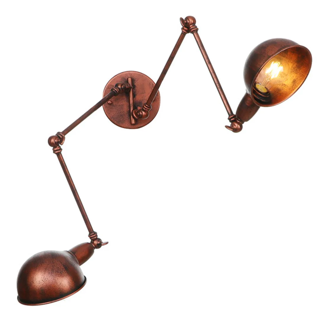 Лофт индустриальные направляющие настенные светильники из железа с ржавыми ретро лампами Vintage E27 для гостиной спальни бара.