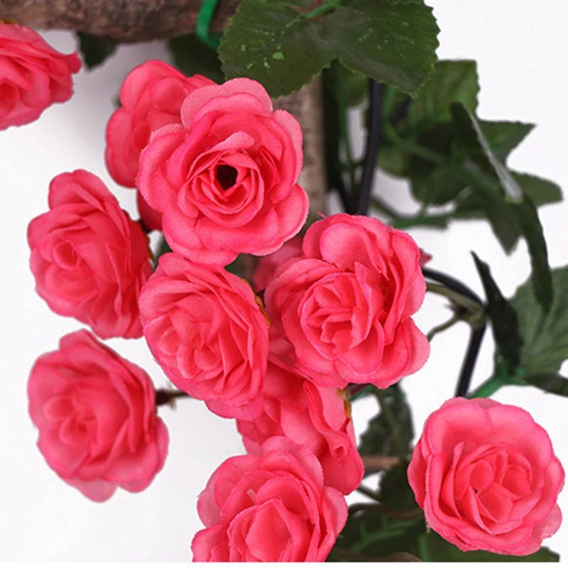 

LuanQI 180CM Silk Roses Lvy Vine With Green Leaves Artificial Flower Vine For Home Wedding Decor Fake Leaf DIY Hanging Garland