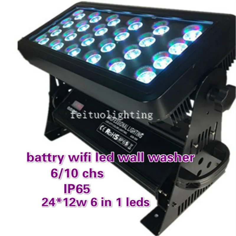 Уличный прожектор с корпусом Fly Case IP65 24x12 Вт RGBWA UV 6 в 1 DMX/батарея Wi Fi светодиодный