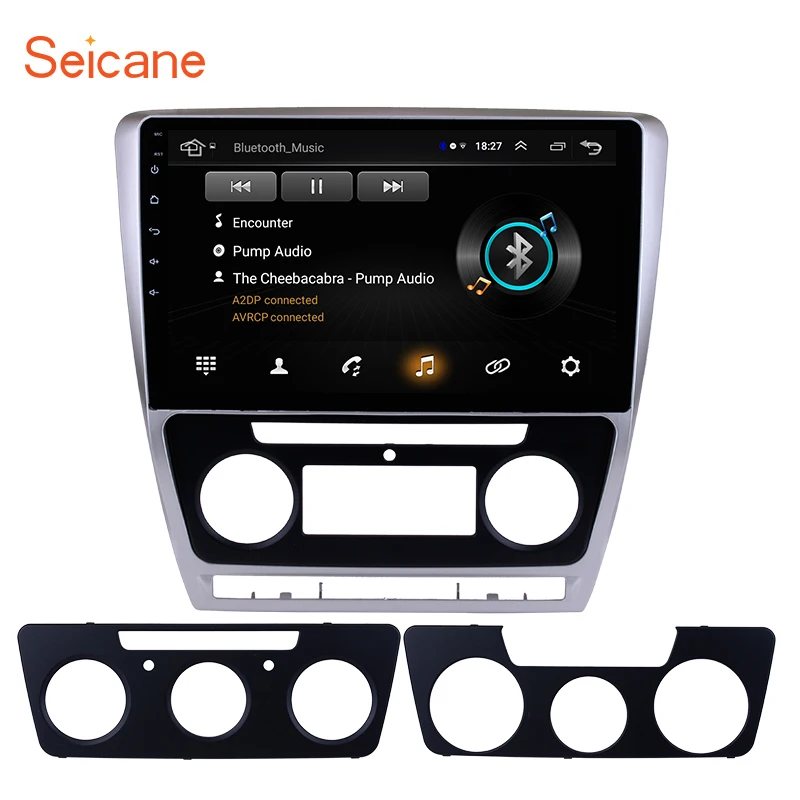 Seicane Android 8,1 10,1 дюймов сенсорный экран gps Автомагнитола для 2007 2008-2012 2013 SKODA Octavia музыкальный мультимедийный плеер