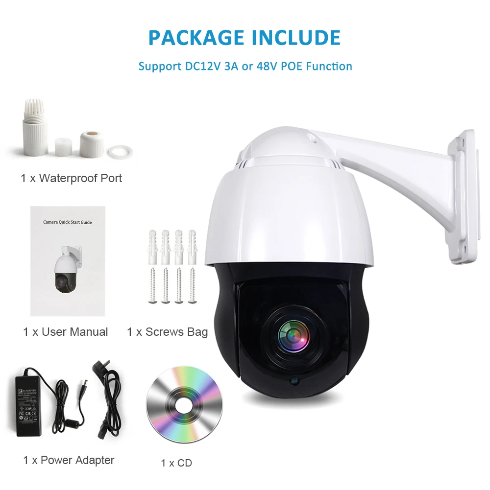 ANPVIZ 5MP купольная POE PTZ IP камера 30x Optiacl Zoom HD наружная безопасности Onvif IR ночного