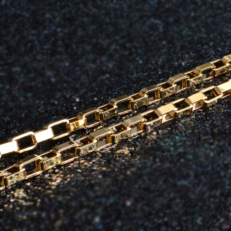 925 Silver 4MM 18K Gold Necklace Big Box Chains For Men Women Fashion Jewelry Accessories | Necklaces