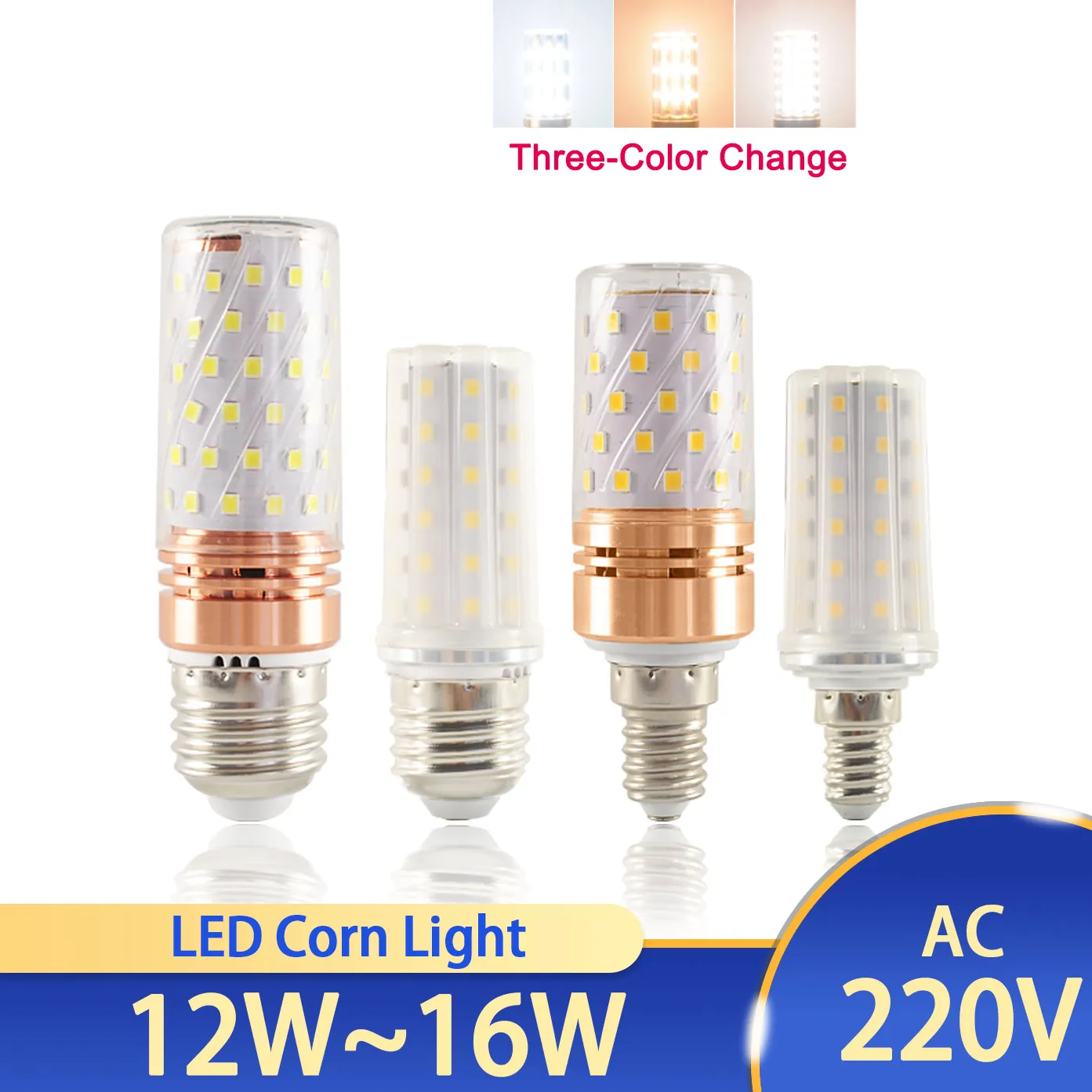 

E27 LED Bulb E14 LED Lamp Corn Bulb 3W 12W 14W 16W SMD2835 AC 220V 240V Chandelier Candle LED Light For Home Decoration