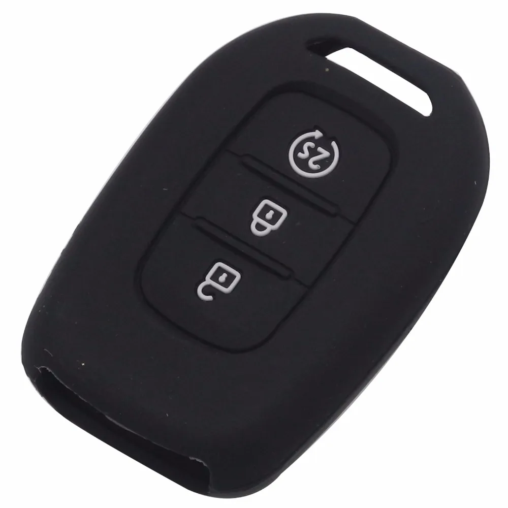 

jingyuqin 3 Buttons For Renault Duster Sandero Logan Clio Captur Laguna Scen 2015-2017 Silicone Remote Key Fob Case Cover