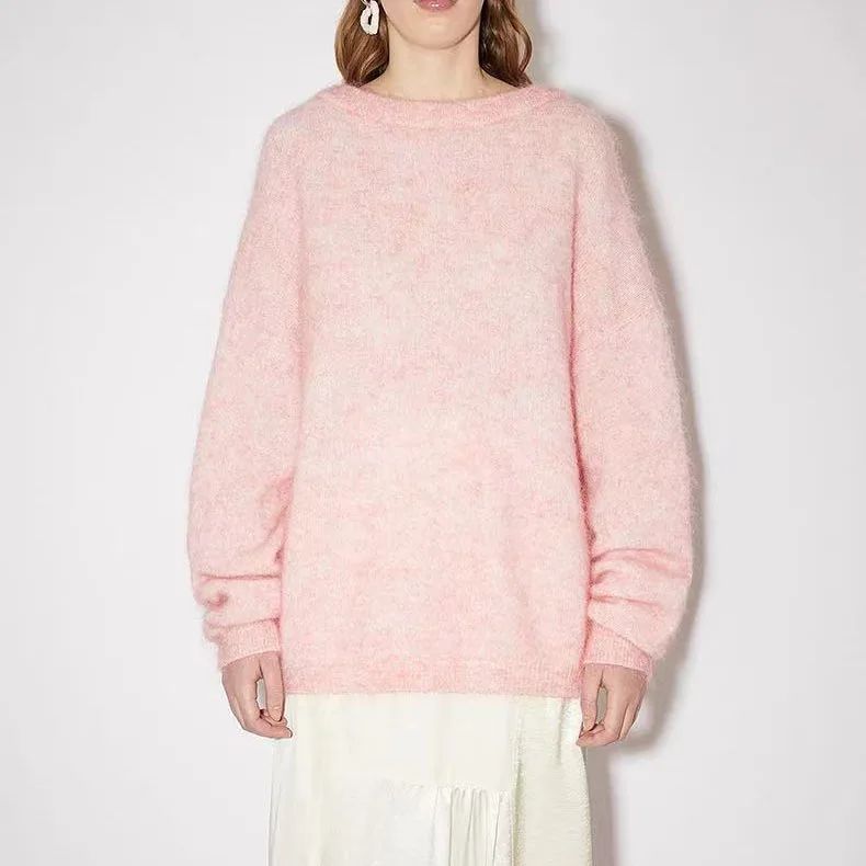 

Модный Универсальный женский мохеровый свитер для отдыха осень-зима 2021 классический брендовый Роскошный дизайнерский Свободный Трикотаж ...