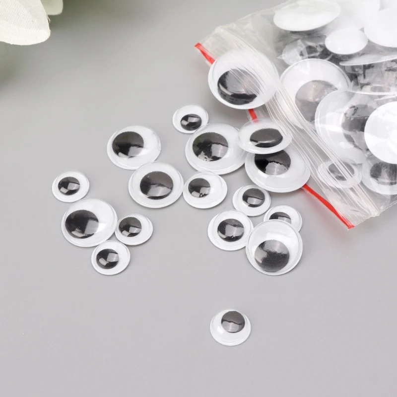 

100pcs 10-20mm Wiggly Googly Eyes Scrapbooking Crafts For Doll Toy Y4QA
