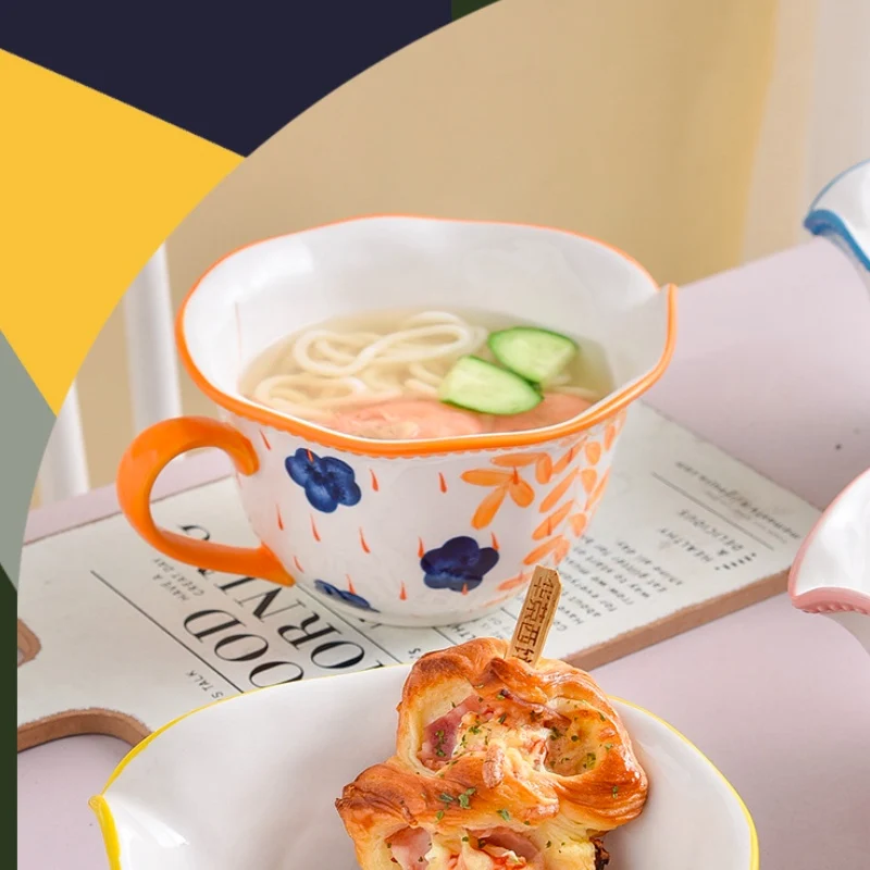 Тарелка для салата чайная чашка блюдо ужина тарелки с мультяшным рисунком стеков