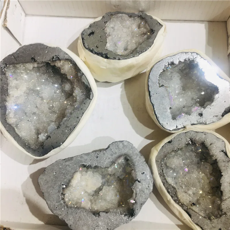 Природный Агат фрагмент жеоды Друза кварцевый гальванический кластер