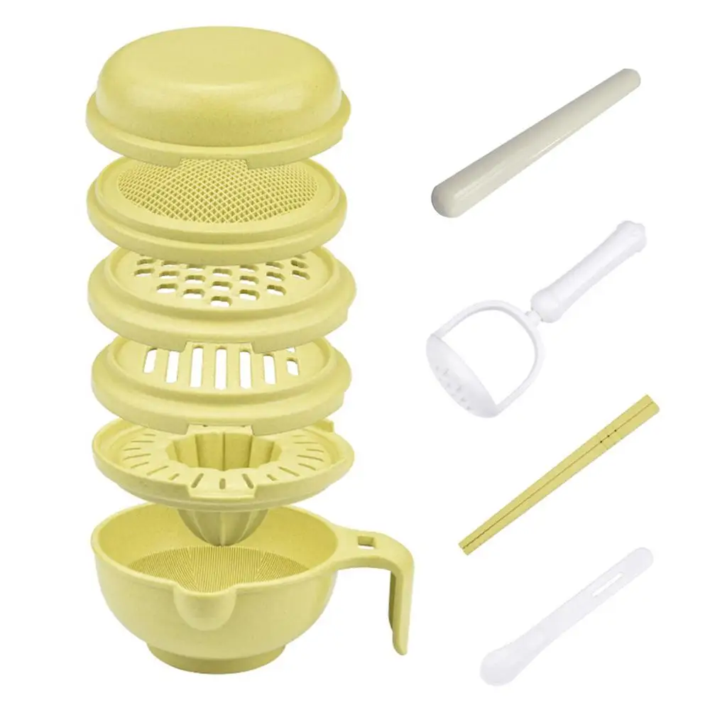 

9 in 1 Food Masher Baby Food Feeder Processor Vegetable Fruit Ricer Grinder Tool Baby Food Masher