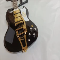 2021factory custom high quality 6 string double head electric guitar blacker sg guitar big golden joystick100 original pictures