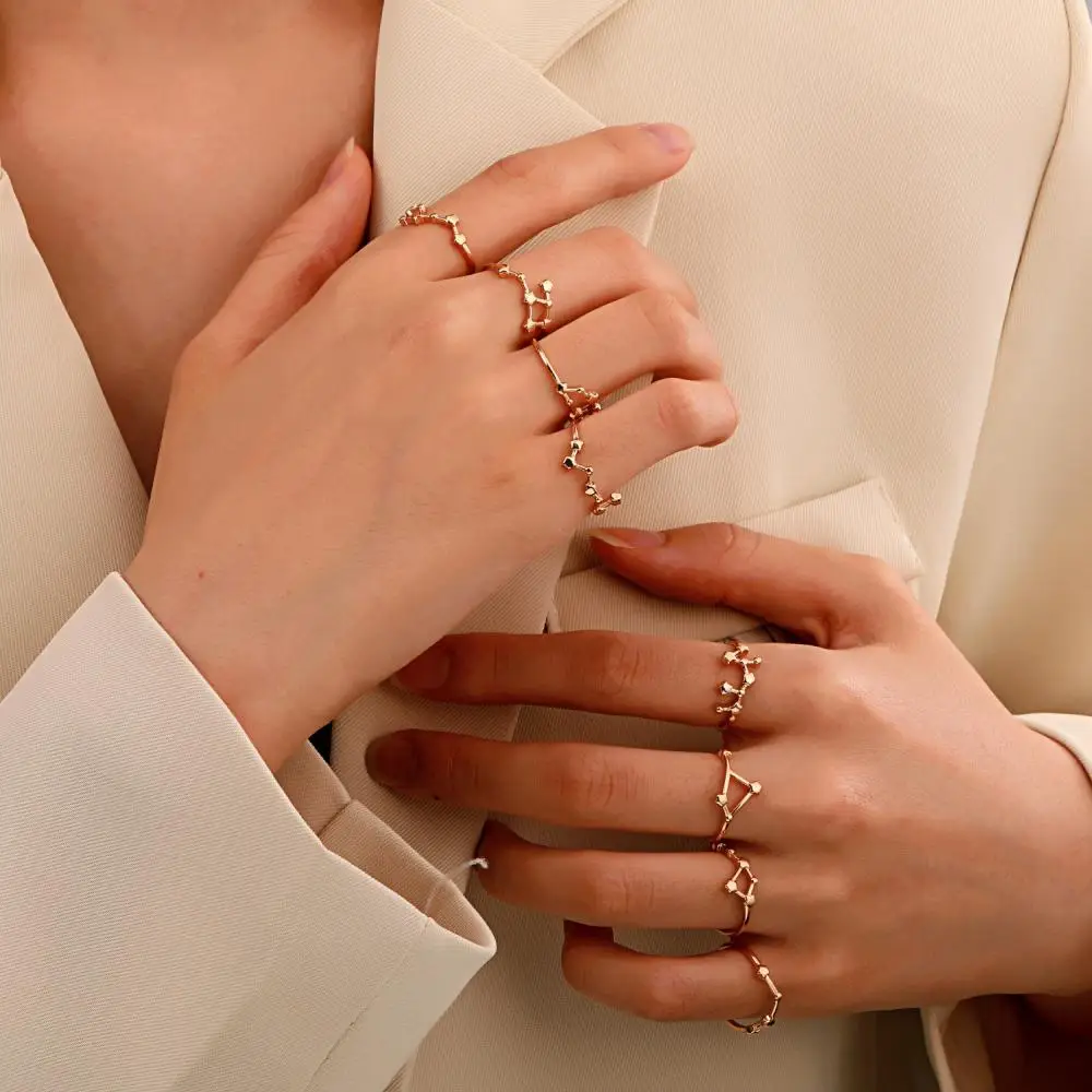 Кольца женские из нержавеющей стали 12 знаков зодиака Лев либра кольцо с