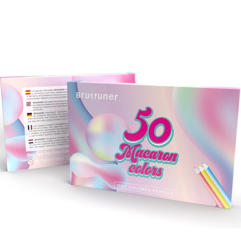 Andstal Brutfuner Macaron пастельные цветные карандаши 50 цветов мягкие масляные для