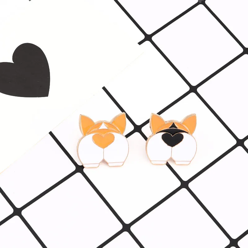 Заколки в форме сердца Corgi забавные броши виде щенка котенка приклада для