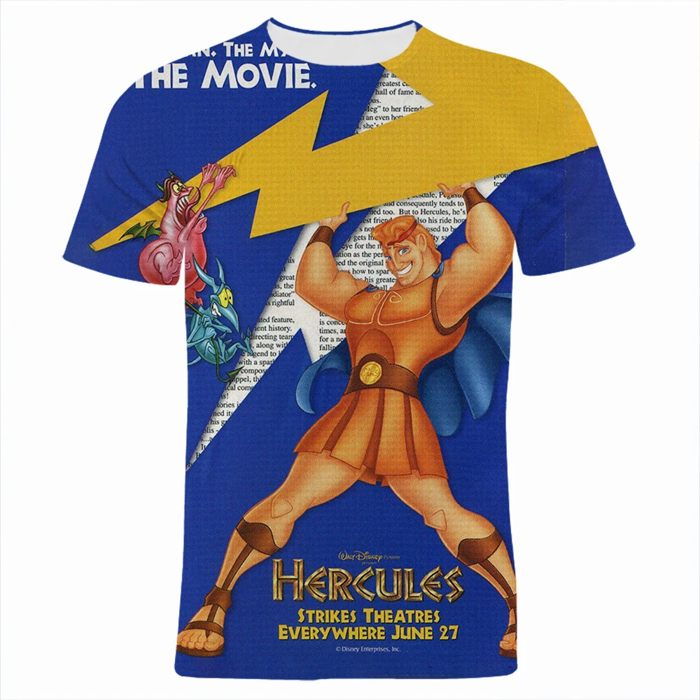 Футболка Hercules для мужчин и женщин летняя мультяшная Детская рубашка с 3D-принтом