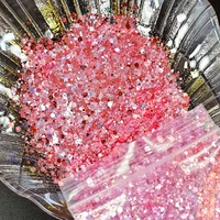 50grams 0 4 3mm assorted size manicure sequins flakes8 colorshexagonholographicblend colorpink glitter for nail artpd163