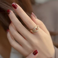 south korea simple cool cross zircon adjustable rings holiday gift marriage banquet womens jewelry ring 2021