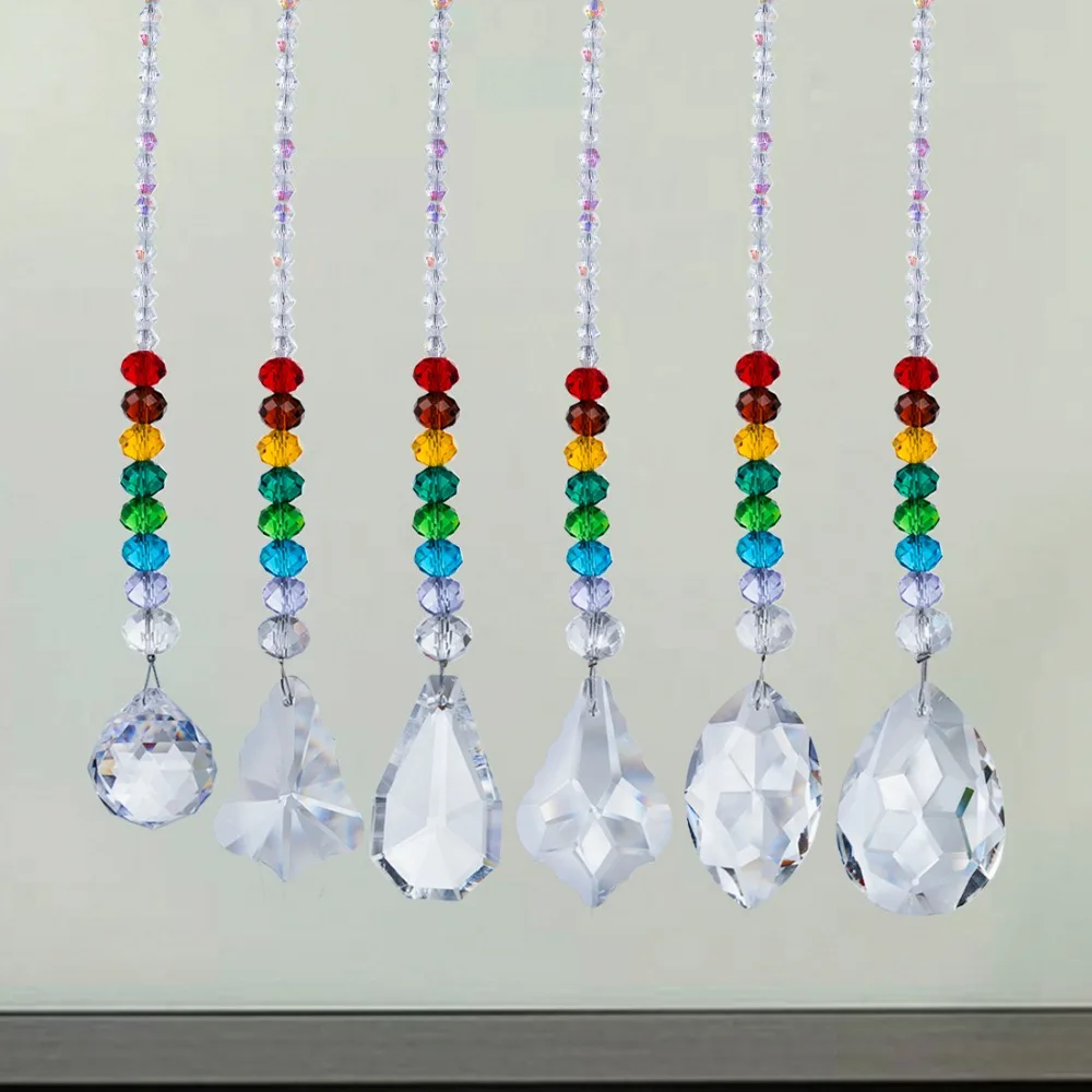 H& D 6 шт. хрустальный шар призмы Suncatcher коллекция радуги чакра Круглый бисер кулон окно висячие орнамент домашний Свадебный декор