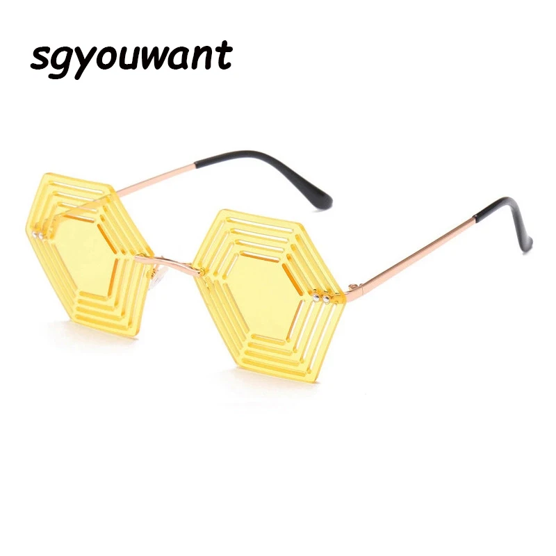 Модные многоугольные солнцезащитные очки в форме паутины Женские винтажные с