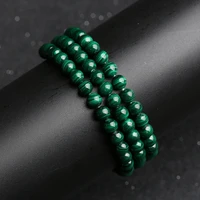natural 6a malachite 3 laps bracelet fashion diy jewelry bracelet