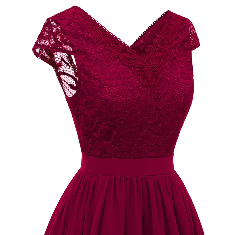 Robe de soiree элегантное кружевное вечернее платье с вышивкой для банкета шифоновые