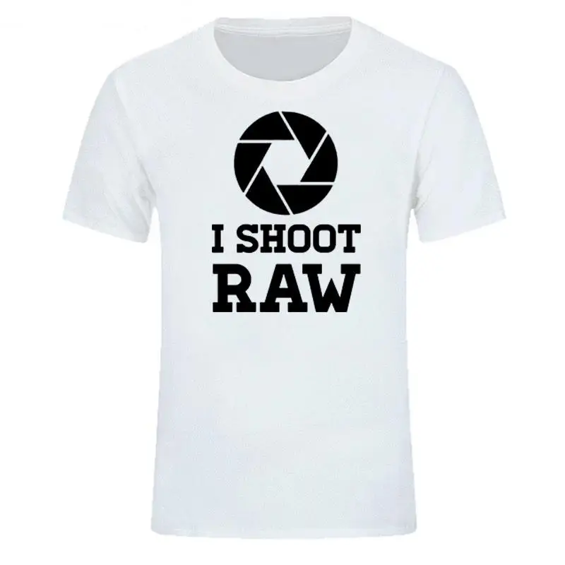 

Photography Men's T-Shirt Tee Summer I Shoot Raw T Shirts Men Tops Photographer T Shirt Casual Cotton Short Sleeve