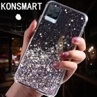 KONSMART чехол для Samsung S21 Plus 5G Роскошные блестящие прозрачные чехлы для телефонов Galaxy S21 ультра силиконовая Мягкая задняя крышка из ТПУ