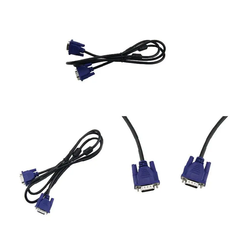 1 5/1 8 м черный синий VGA 15-контактный штекер-штекер кабель для монитора компьютера