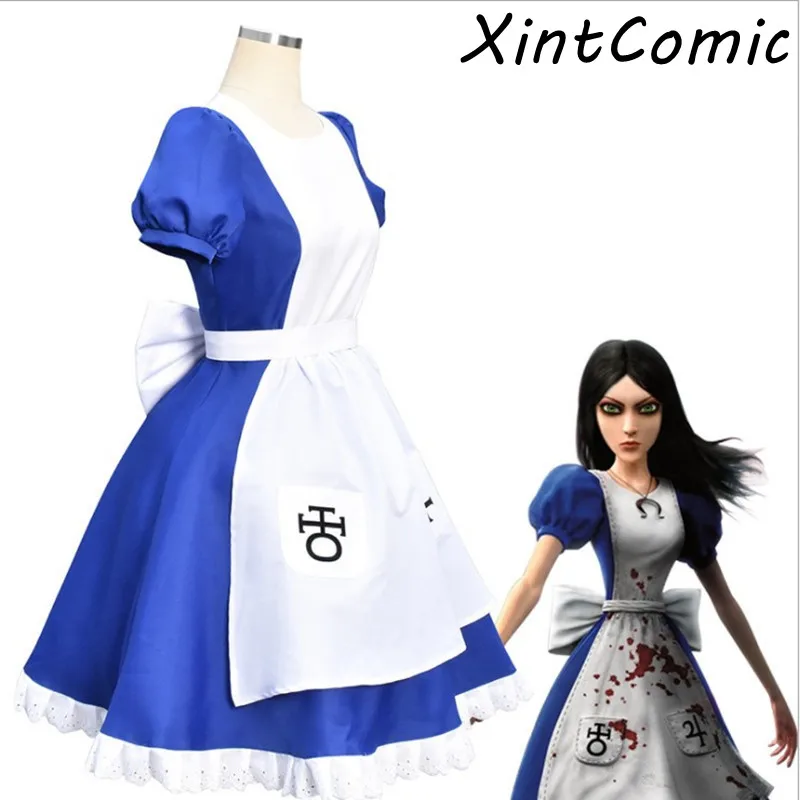 Игра Alice Madness Returns косплей костюм принцессы платье горничной костюм для Хэллоуина