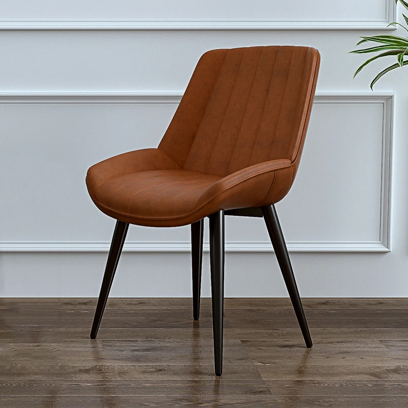 Стул офисный из кованого железа простой современный мягкий кожаный стул в