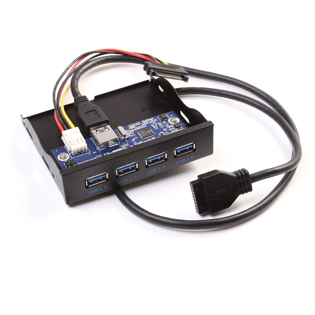 

2 Port USB 3.0 + 2 Port USB 2.0 HUB Expansion 3.5'' Floppy Bay Front Panel Compatible with USB 2.0 and 1.1 822#2