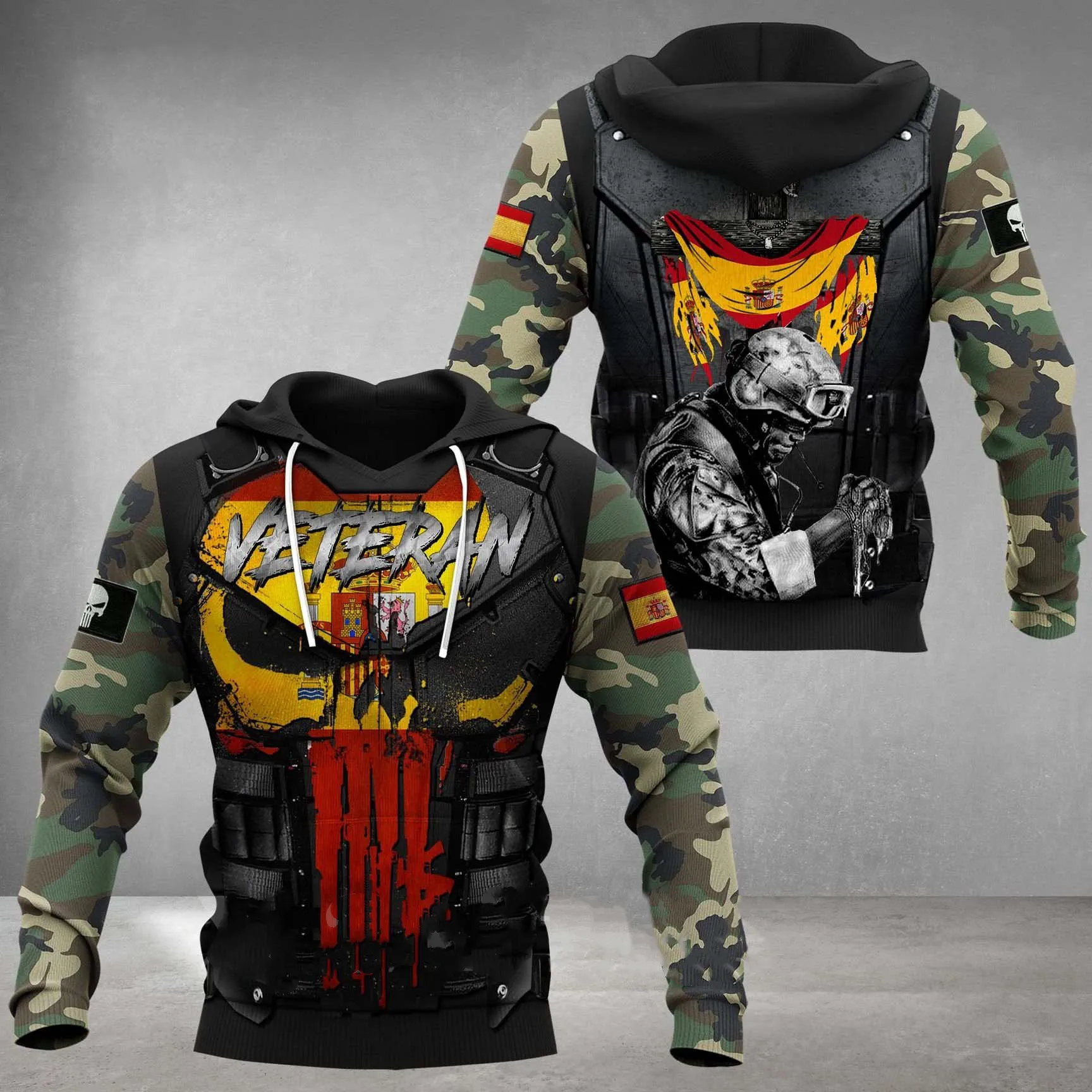 

Толстовка с испанским солдатиком для мужчин и женщин, свитер с 3D-принтом испанского солдата, Уличная Повседневная спортивная одежда в стиле...