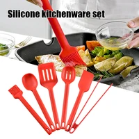 silicone kitchen utensils set for cooking baking non stick spatula set with hanging hole heat resistant kitchen supply g10