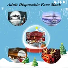 2022 Рождественская маска для лица милые лоси одноразовые маски для рта для взрослых Новогодняя 3-слойная противопылевая дышащая маска для туши 50 шт.