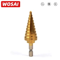 wosa hss titanium step drill bit step cone cutting tools steel woodworking metal drilling set