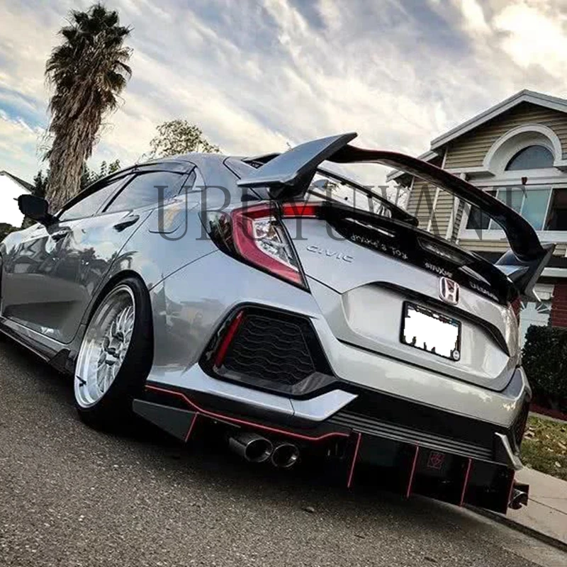 Car Accessories For Honda CIVIC Hatchback Spoiler ABS Plastic Primer Color Rear Trunk Boot Wing Lip Spoiler